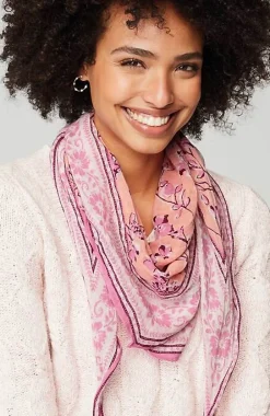 J.Jill Border-Print Diamond Scarf | Jjill-Women Ponchos, Ruanas & Scarves