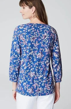 J.Jill Border-Printed Floral Top | Jjill-Women Tops & Tees