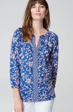 J.Jill Border-Printed Floral Top | Jjill-Women Tops & Tees