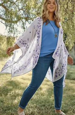 J.Jill Butterfly-Printed Ruana | Jjill-Women Ponchos, Ruanas & Scarves