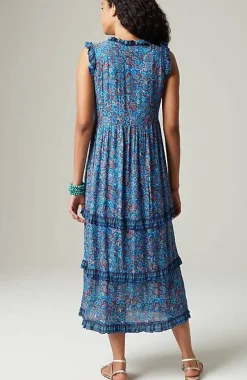 J.Jill Coastal Ruffled Midi Dress | Jjill-Women Dresses