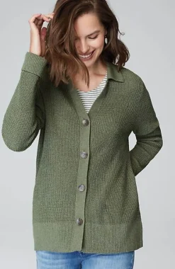 J.Jill Collared Button-Front Textured Cardi | Jjill-Women Sweaters