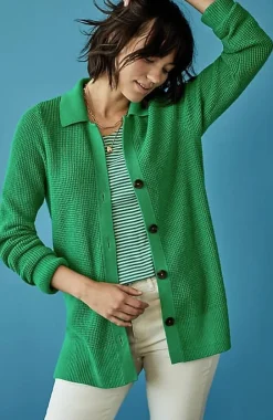 J.Jill Collared Button-Front Textured Cardi | Jjill-Women Sweaters