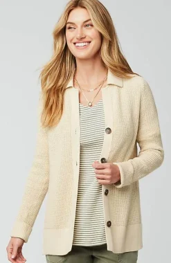 J.Jill Collared Button-Front Textured Cardi | Jjill-Women Sweaters