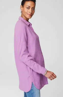 J.Jill Cotton-Gauze Split-Hem Tunic | Jjill-Women Tunics