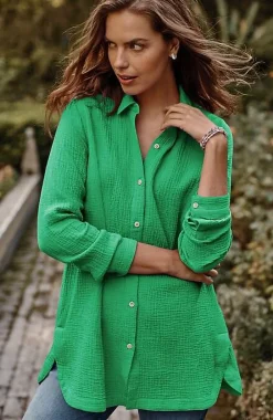 J.Jill Cotton-Gauze Split-Hem Tunic | Jjill-Women Tunics