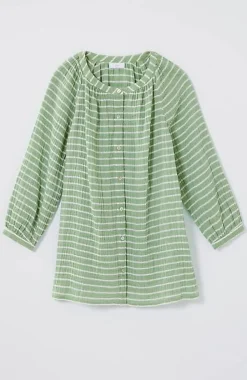 J.Jill Cotton-Gauze Striped Button-Front Top | Jjill-Women Shirts & Blouses