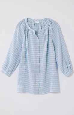 J.Jill Cotton-Gauze Striped Button-Front Top | Jjill-Women Shirts & Blouses