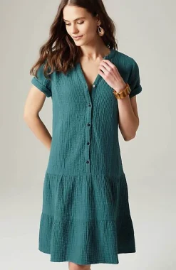 J.Jill Cotton-Gauze Tiered Dress | Jjill-Women Dresses