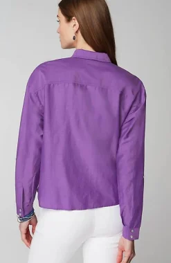 J.Jill Cotton-Silk Twist-Front Top | Jjill-Women Shirts & Blouses