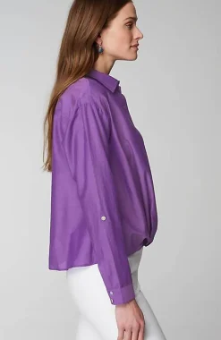 J.Jill Cotton-Silk Twist-Front Top | Jjill-Women Shirts & Blouses