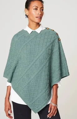 J.Jill Cozy Cable-Knit Asymmetric Poncho | Jjill-Women Ponchos, Ruanas & Scarves
