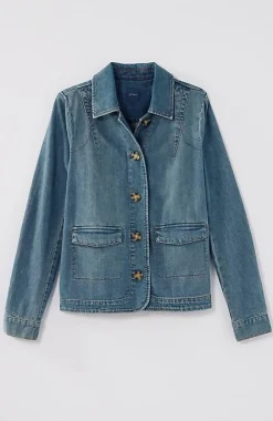 J.Jill Curved-Hem Denim Jacket | Jjill-Women Jackets & Coats