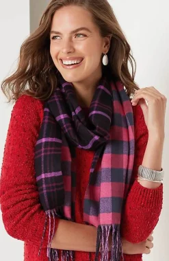 J.Jill Double-Face Reversible Plaid Mix Scarf | Jjill-Women Ponchos, Ruanas & Scarves