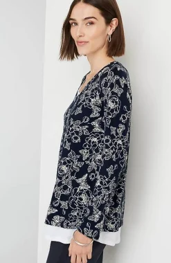 J.Jill Double-Layer Scoop-Neck Tee | Jjill-Women Tops & Tees