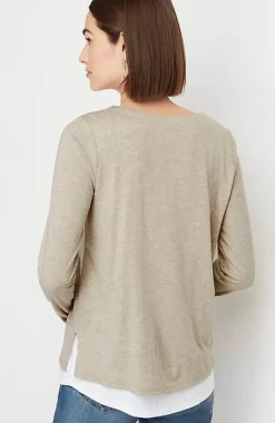 J.Jill Double-Layer Scoop-Neck Tee | Jjill-Women Tops & Tees
