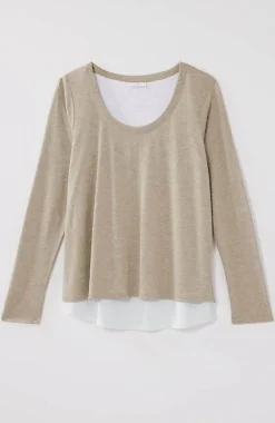 J.Jill Double-Layer Scoop-Neck Tee | Jjill-Women Tops & Tees