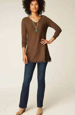 J.Jill Easy Fringed-Hem V-Neck Tunic | Jjill-Women Tunics