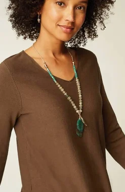 J.Jill Easy Fringed-Hem V-Neck Tunic | Jjill-Women Tunics