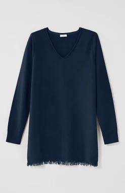 J.Jill Easy Fringed-Hem V-Neck Tunic | Jjill-Women Tunics