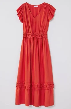 J.Jill Elevated Ruffle-Trimmed Midi Dress | Jjill-Women Dresses