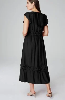 J.Jill Elevated Ruffle-Trimmed Midi Dress | Jjill-Women Dresses