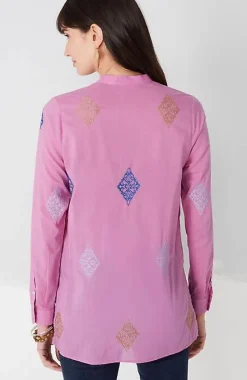 J.Jill Embroidered Button-Front Tunic | Jjill-Women Shirts & Blouses