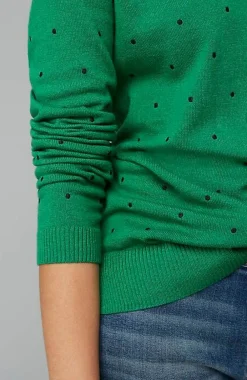 J.Jill Embroidered-Dots V-Neck Sweater | Jjill-Women Sweaters