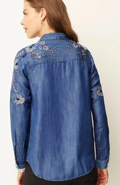 J.Jill Embroidered Indigo Tunic | Jjill-Women Tunics