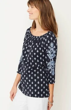 J.Jill Embroidered U0026 Printed Relaxed Top | Jjill-Women Tops & Tees
