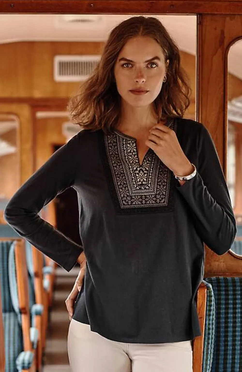 J.Jill Fair Isle Embroidered Top | Jjill-Women Tops & Tees