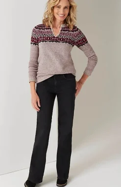 J.Jill Fair Isle Split-Neck Sweater | Jjill-Women Sweaters