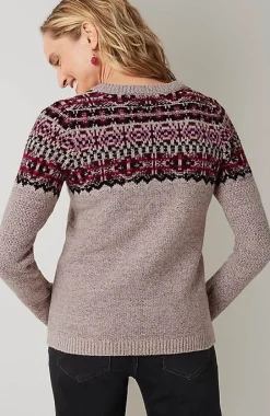J.Jill Fair Isle Split-Neck Sweater | Jjill-Women Sweaters