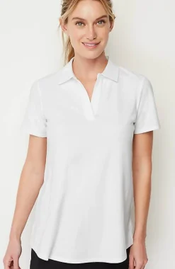 J.Jill Fit Cotton-Stretch Polo Shirt | Jjill-Women Tops & Tees