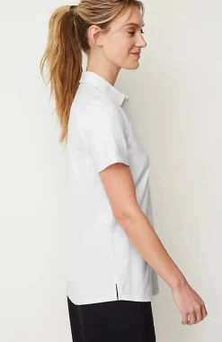 J.Jill Fit Cotton-Stretch Polo Shirt | Jjill-Women Tops & Tees