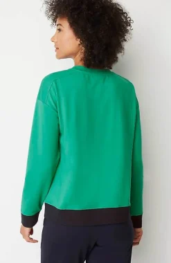 J.Jill Fit Elevate Terry Split-Neck Sweatshirt | Jjill-Women Tops & Tees