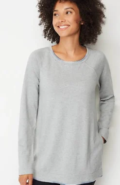 J.Jill Fit Ombre-Stitched Tunic Sweatshirt | Jjill-Women Tops & Tees