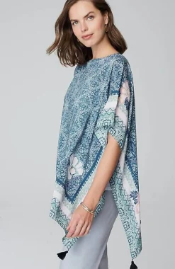 J.Jill Floral Medallion Poncho | Jjill-Women Ponchos, Ruanas & Scarves
