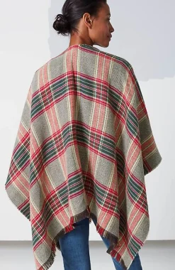 J.Jill Fringe-Trimmed Plaid Ruana | Jjill-Women Ponchos, Ruanas & Scarves