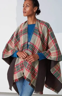 J.Jill Fringe-Trimmed Plaid Ruana | Jjill-Women Ponchos, Ruanas & Scarves