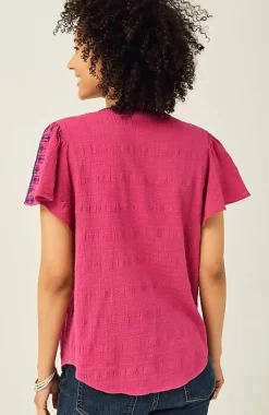 J.Jill Geometrically Embroidered Textured Top | Jjill-Women Shirts & Blouses