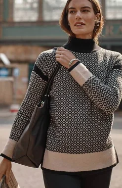 J.Jill Geometric Mock-Neck Sweater | Jjill-Women Sweaters