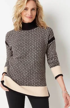 J.Jill Geometric Mock-Neck Sweater | Jjill-Women Sweaters