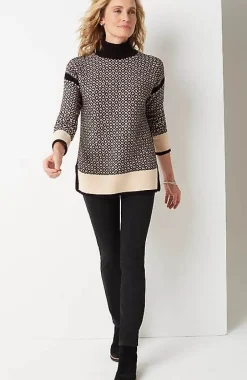 J.Jill Geometric Mock-Neck Sweater | Jjill-Women Sweaters