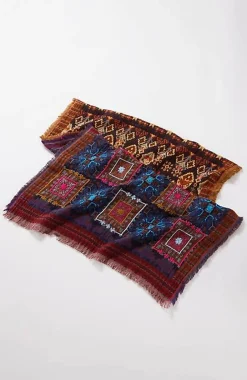 J.Jill Hand-Stitched Diamond Medallions Jacquard Scarf | Jjill-Women Ponchos, Ruanas & Scarves