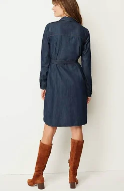 J.Jill Indigo Belted Shirtdress | Jjill-Women Dresses