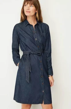 J.Jill Indigo Belted Shirtdress | Jjill-Women Dresses