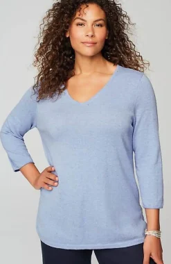J.Jill Lightweight Tweed V-Neck Sweater | Jjill-Women Sweaters