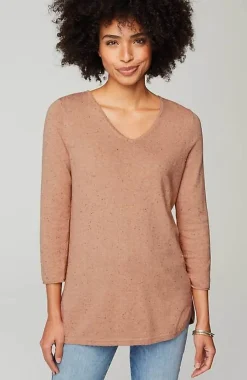 J.Jill Lightweight Tweed V-Neck Sweater | Jjill-Women Sweaters