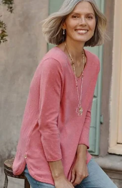 J.Jill Lightweight Tweed V-Neck Sweater | Jjill-Women Sweaters